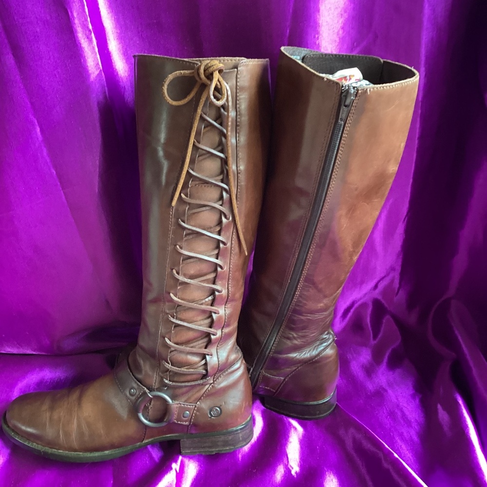 Born Brown Over-the-Knee Lace-Up Riding Boots